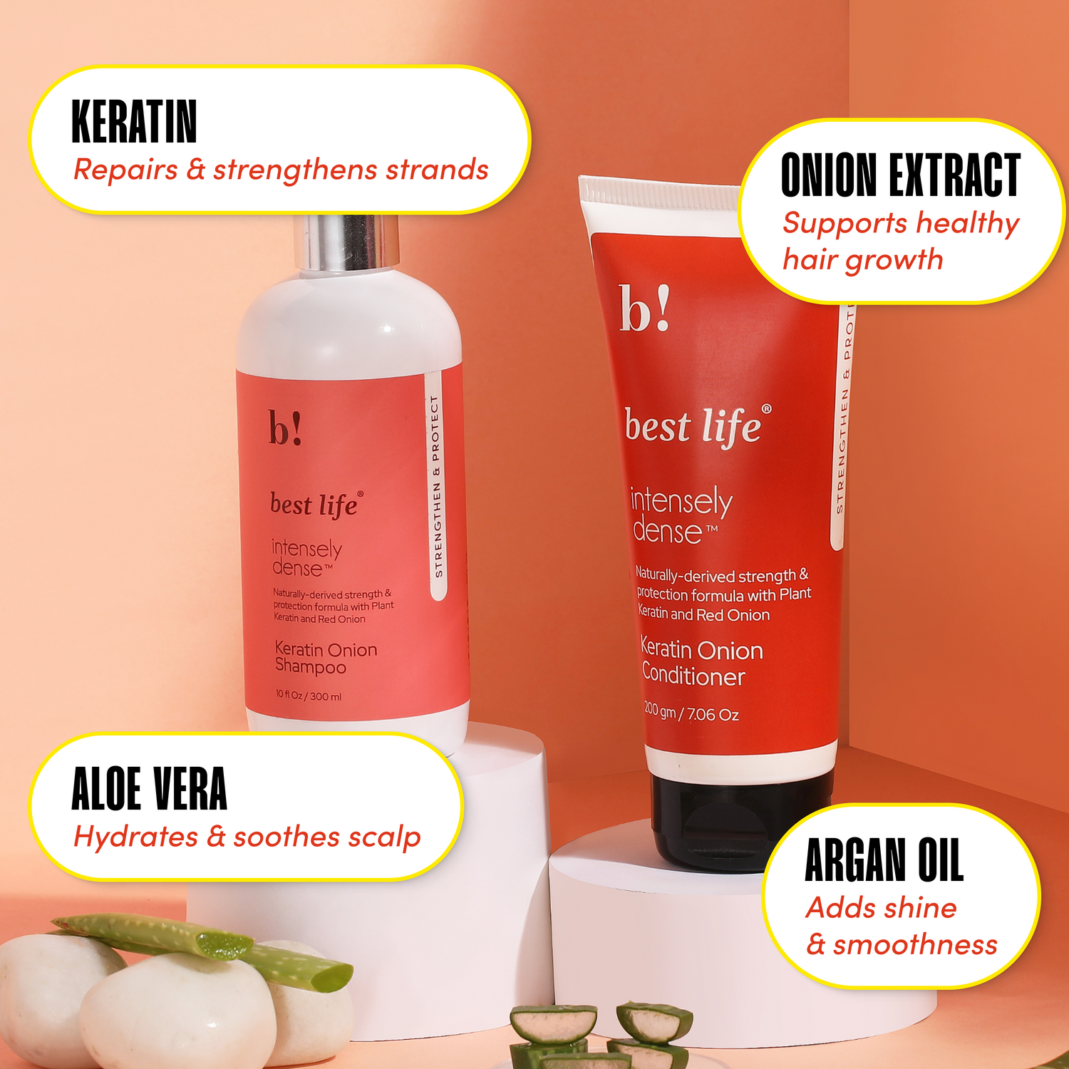 Keratin Onion Hair Shampoo & Hair Conditioner (Combo Pack)