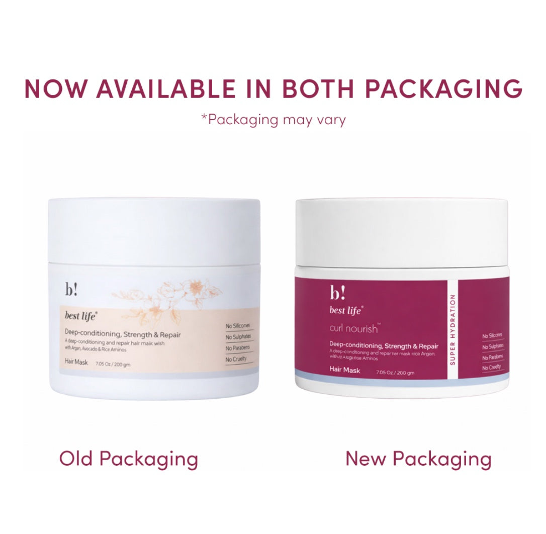 Deep Conditioning Strength & Repair Hair Mask for curly,wavy & straight hair