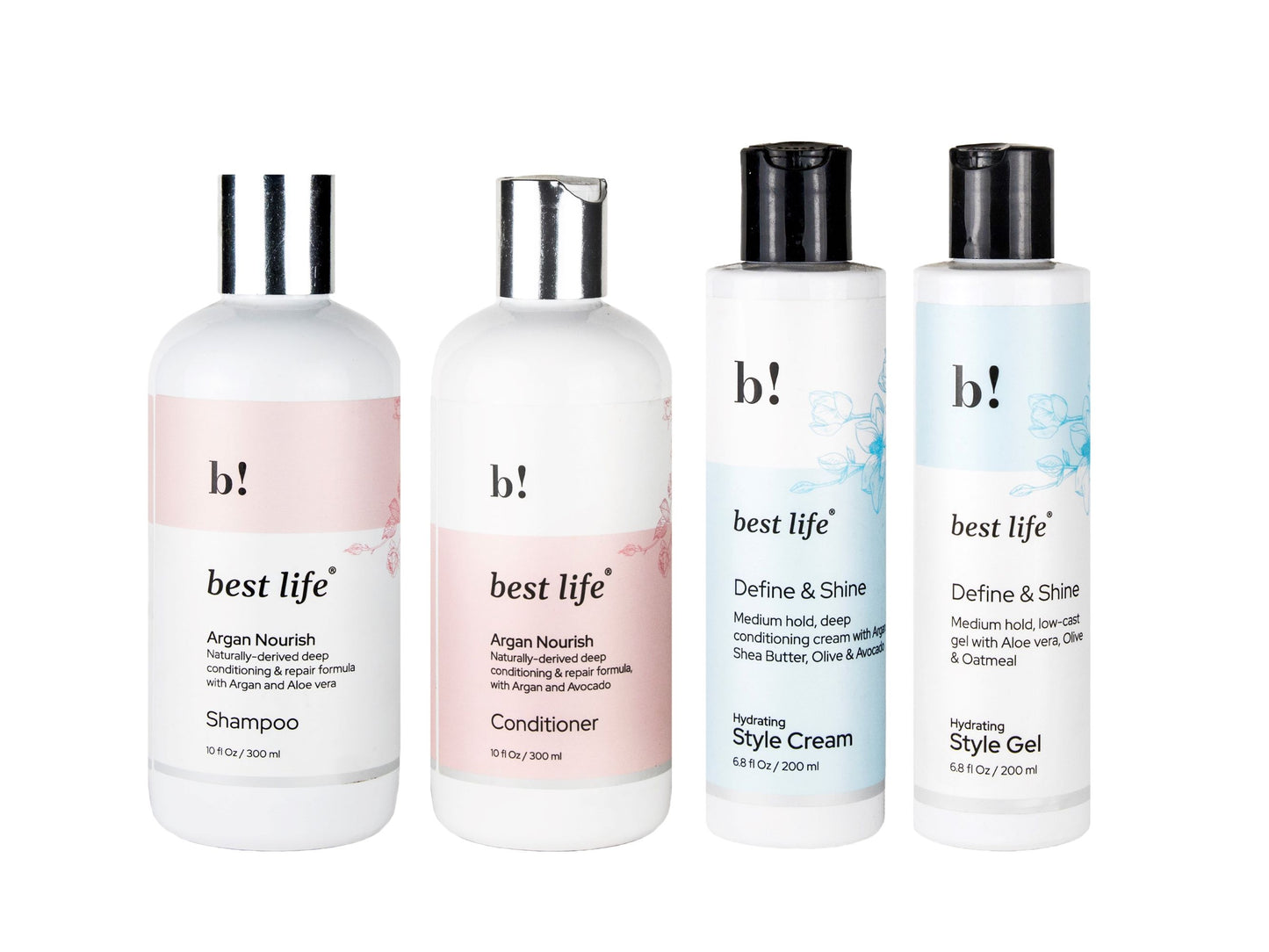 Argan Nourish Hair Wash and Hair Style Bundle for Thick Curly hair (4 products)
