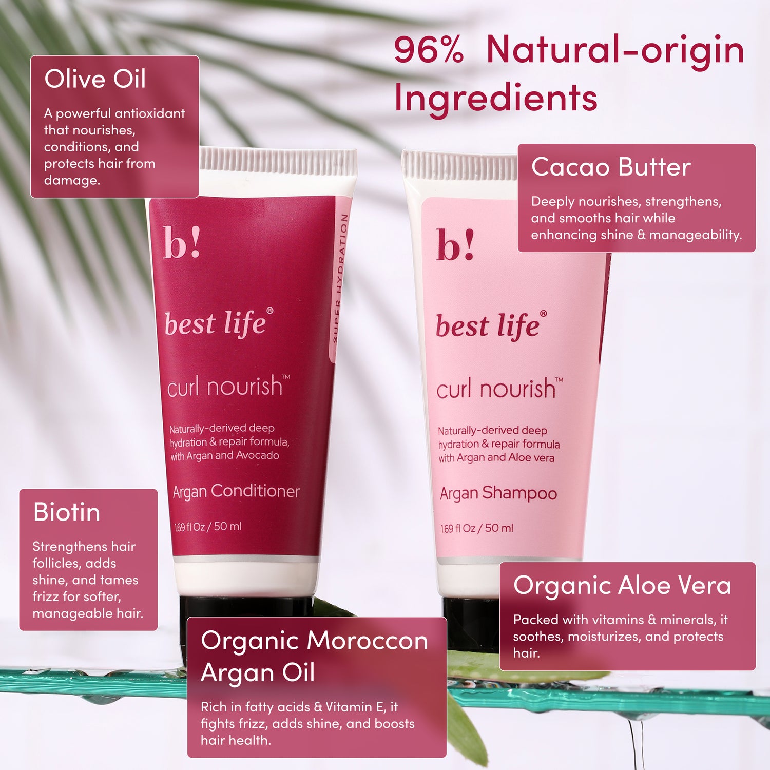 Best Life Curl Nourish Wash &amp; Style Kit | For Curly, Wavy, Dry, Frizzy Hair | Travel Friendly