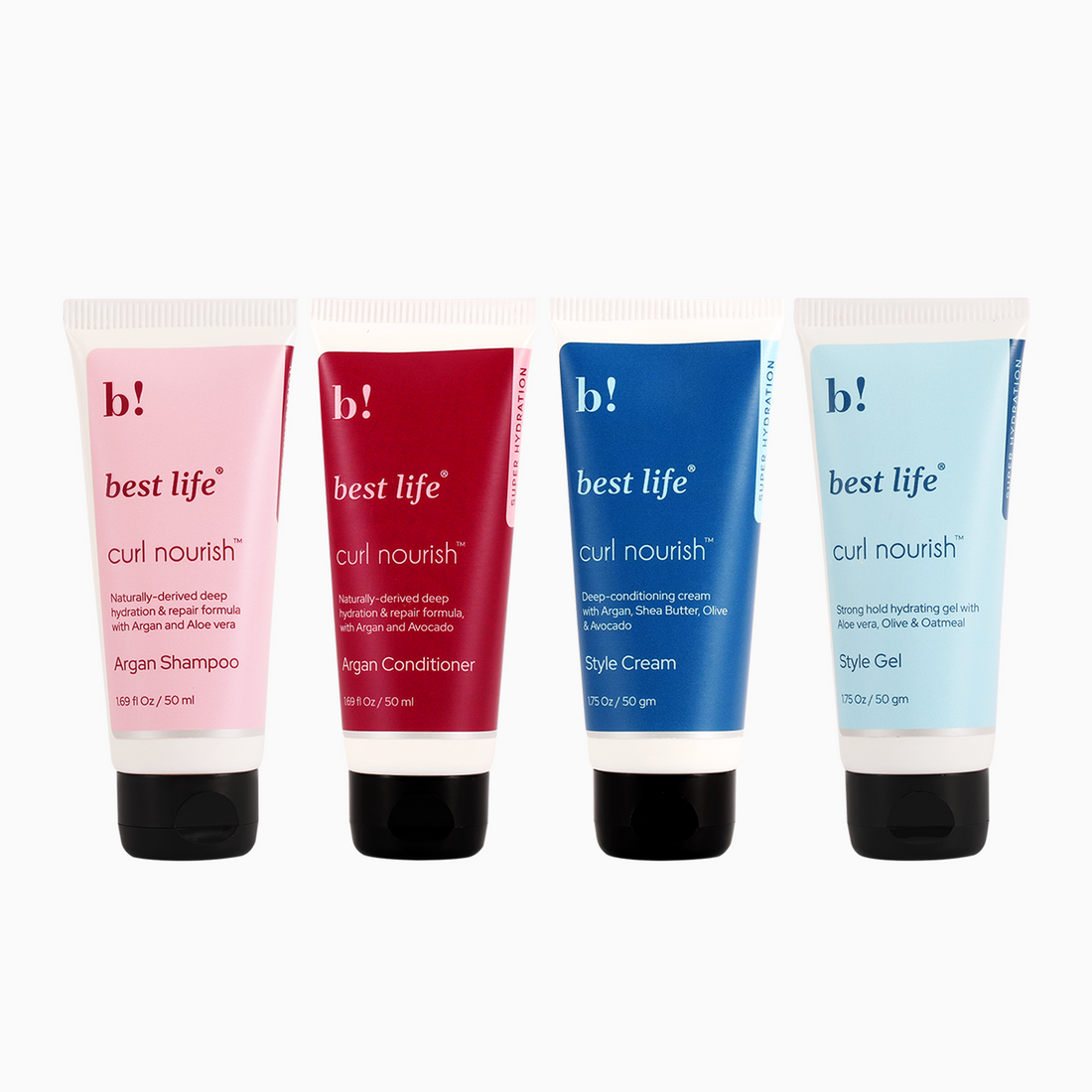Best Life Curl Nourish Wash &amp; Style Kit | For Curly, Wavy, Dry, Frizzy Hair | Travel Friendly