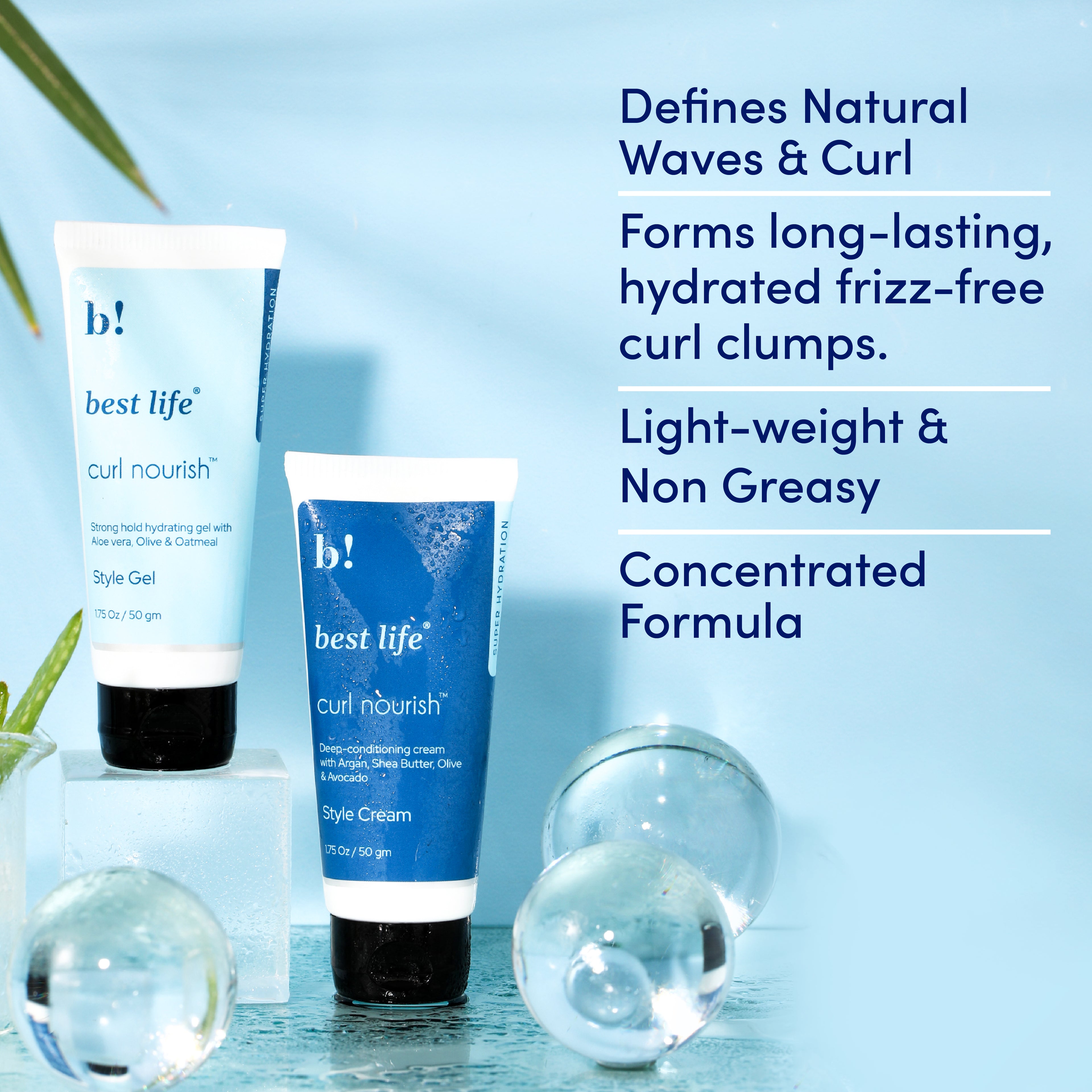 Best Life Curl Nourish Wash &amp; Style Kit | For Curly, Wavy, Dry, Frizzy Hair | Travel Friendly