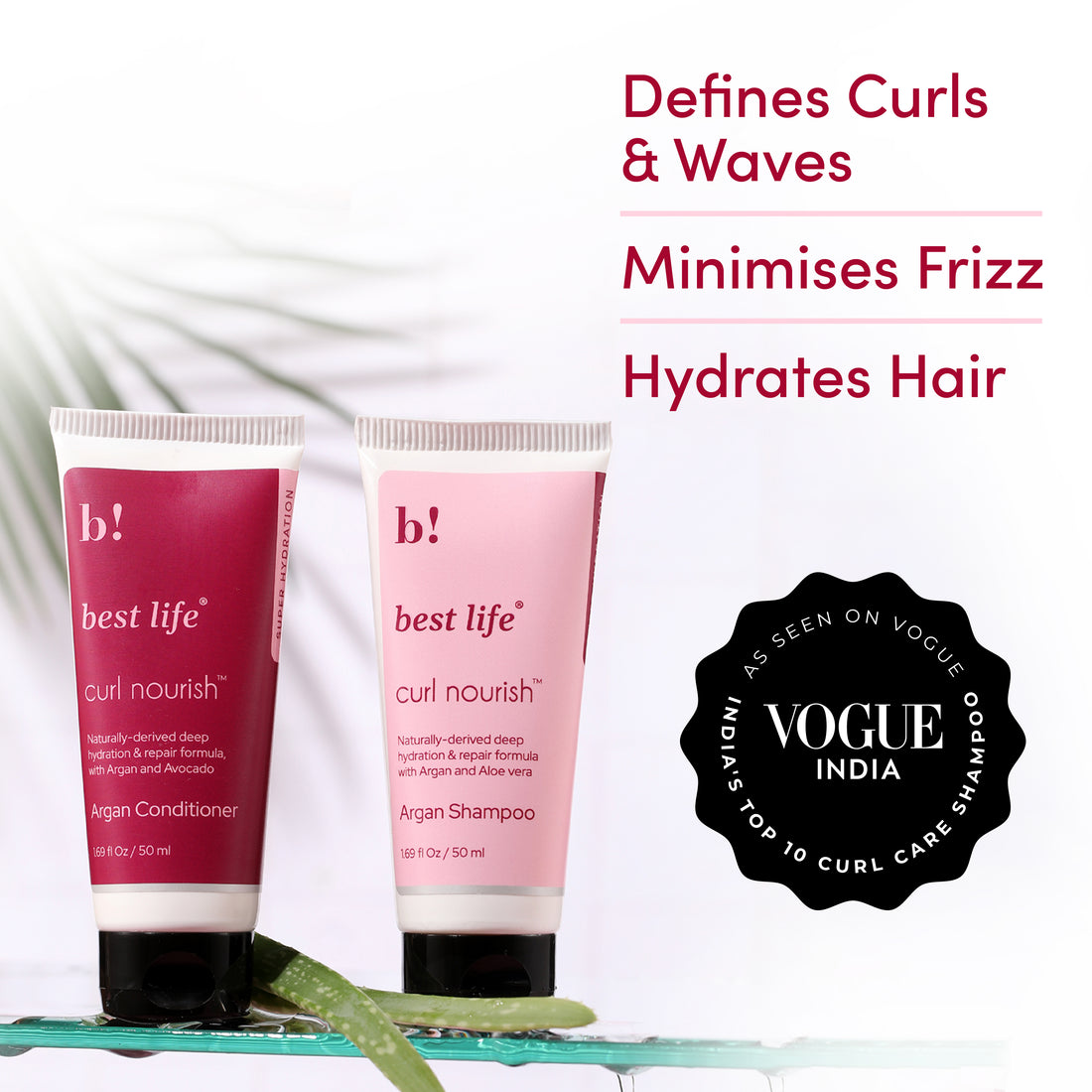 Best Life Curl Nourish Wash &amp; Style Kit | For Curly, Wavy, Dry, Frizzy Hair | Travel Friendly