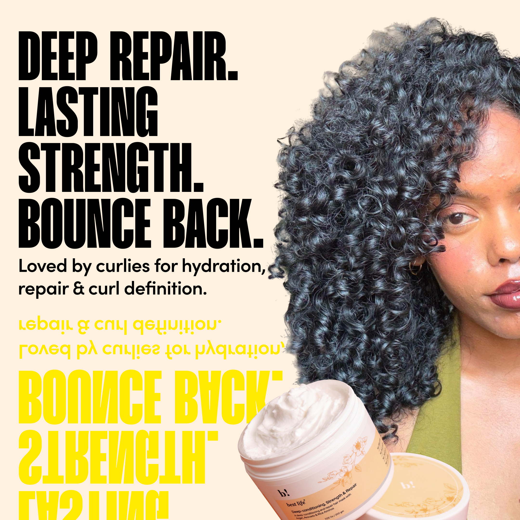 Deep Conditioning Strength &amp; Repair Hair Mask for curly,wavy &amp; straight hair