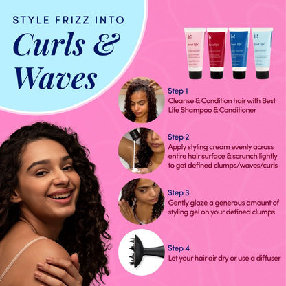 Curl Nourish Argan Oil based Hair Wash and Style Bundle for Thick Curly hair (4 products)
