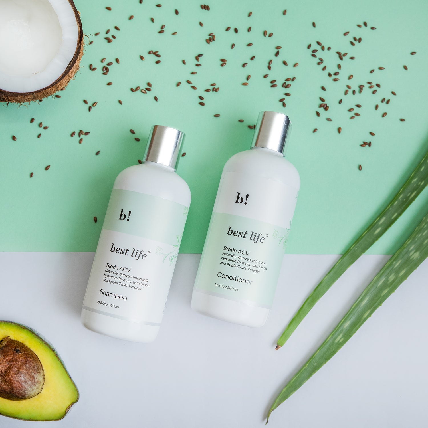 Biotin Acv Hair Wash and Style Bundle for Fine Curls (4 products)